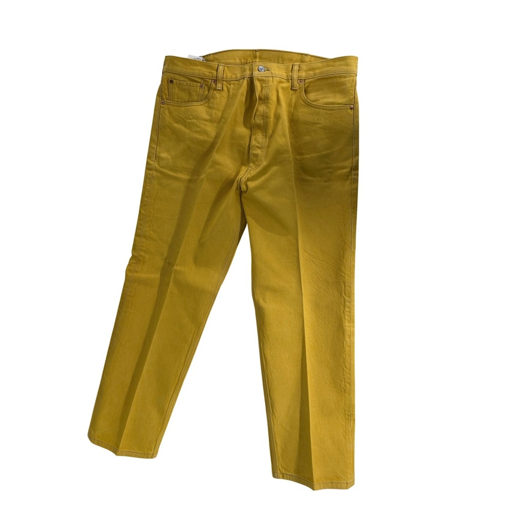 Levi's 501 Original Fit Button Fly Jeans‎ Mustard Yellow Gold W42 L32